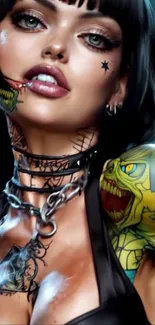 Lips Tattoo Eye Live Wallpaper