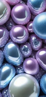 Lavender and pastel shiny bubbles on a calming background.