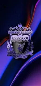 Liverpool FC wallpaper with dark purple and blue design.