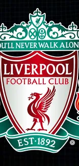 Liverpool FC emblem with red and green design for mobile wallpaper.