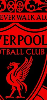 Liverpool FC mobile wallpaper with iconic red-black emblem.