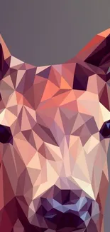 Low poly deer illustration in vibrant colors.