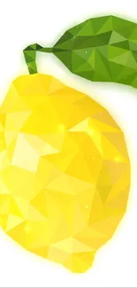 Low poly lemon wallpaper with vivid colors and geometric design.