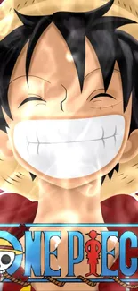 Luffy from One Piece with a beaming smile and iconic straw hat.