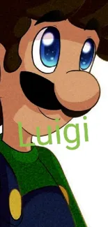 Cartoon image of Luigi in vibrant colors.