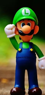 Luigi figure with vibrant colors in mobile wallpaper.