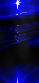 Dynamic blue abstract wallpaper with a starburst effect.
