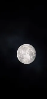 Full moon shining on a dark night sky, creating a serene celestial scene.