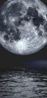 Moon reflecting on water, night sky wallpaper.