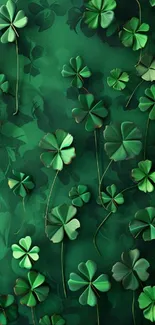Vibrant green clovers create a lush nature-themed wallpaper.