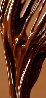 Luxurious chocolate swirl on mobile wallpaper.