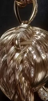 Luxurious gold pendant with diamond details.