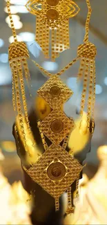 Luxurious gold jewelry displayed elegantly in soft light.