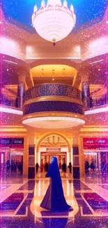 Luxurious mall interior with stunning lighting and elegant architecture.