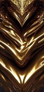 Luxurious gold abstract design mobile wallpaper.