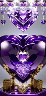 Luxurious purple heart with gold accents.