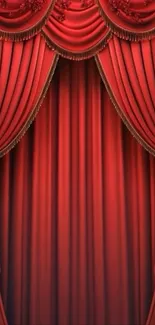 Luxurious red theater curtain mobile wallpaper.