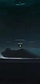 Dark luxury car emblem on sleek background.