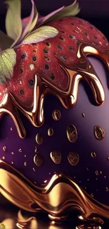 Luxurious chocolate-covered berry art on a vibrant background.