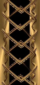 Artistic gold geometric mobile wallpaper design.