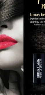 Luxurious wallpaper featuring vibrant red lips and elegant lipstick.