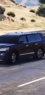 Luxury SUV driving on a scenic road