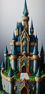 Intricate castle cake fantasy wallpaper in vibrant colors.