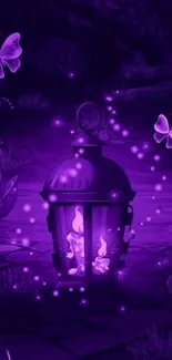 Purple lantern with magical butterflies and glowing effects.