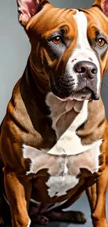 Majestic brown dog sitting gracefully.