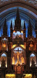 Vibrant cathedral interior with ornate architecture and vivid colors.