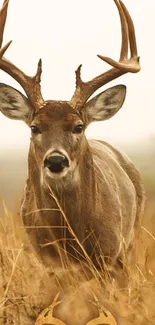 Majestic deer in a peaceful natural setting, ideal for mobile wallpaper.