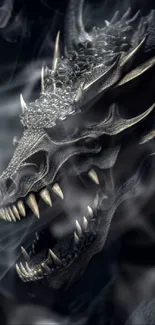 Majestic dragon with intricate detail on a dark background.