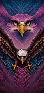 Stunning wallpaper of a majestic eagle with vibrant colors and artistic design.