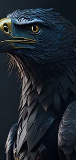 Majestic eagle with detailed feathers in artistic design.