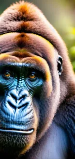 Close-up of a majestic gorilla with detailed, vibrant colors.