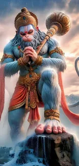 Fantasy artwork of mythical monkey god with vibrant colors.