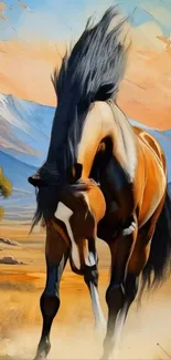 A majestic horse in a vibrant natural landscape.