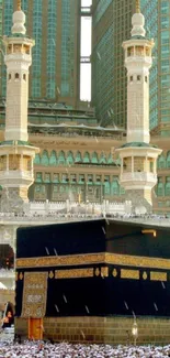 Kaaba in Mecca surrounded by worshippers