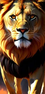 Majestic digital lion art with vivid colors.