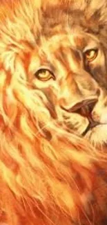 Majestic lion artwork with golden tones.