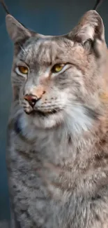 Close-up portrait of a majestic lynx with sharp eyes and detailed fur.