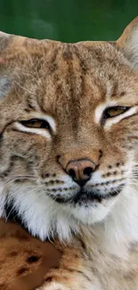 Close-up of a lynx with lush fur and vivid eyes, a captivating wildlife scene.