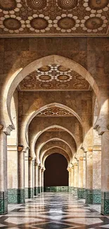 Ornate Moroccan arches with detailed tiles.