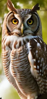 Majestic owl perched in a natural setting.