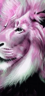 Majestic pink lion artistic wallpaper for mobile devices.