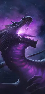 Purple dragon artwork with mystical theme.