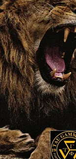 Majestic lion roaring with strength and power, perfect for phone wallpaper.