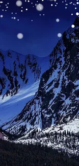 Majestic snowy mountains under a deep blue sky, perfect for mobile wallpaper.