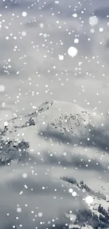 Snowy mountain with clouds and stunning natural scenery.