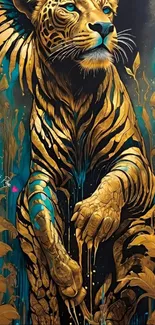 Majestic tiger artwork with vibrant colors and intricate details.